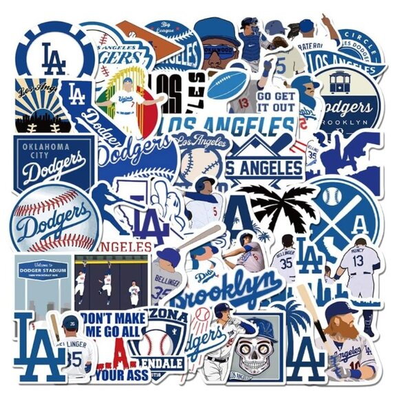 NEW! 50 Los Angeles Dodgers Decals Los Angeles Dodgers Stickers MLB Baseball - Picture 1 of 1